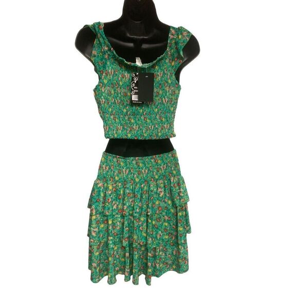 2 Piece Floral Patterned Skort And Top Set - Picture 2 of 8